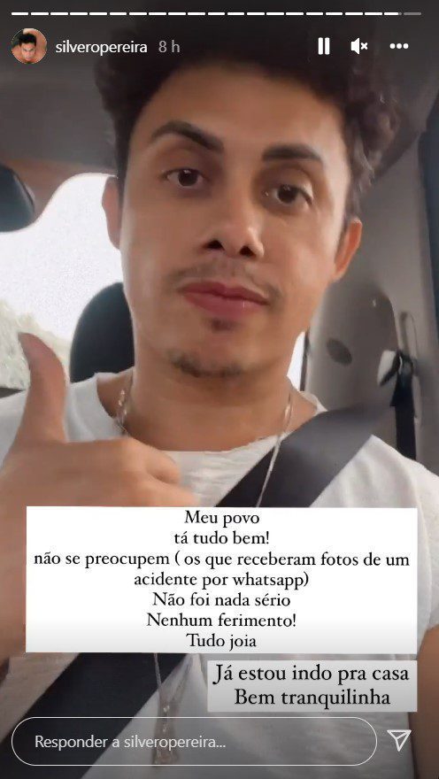 Silvero Pereira sofre acidente de carro no Ceará e tranquiliza fãs: ''Nenhum ferimento!''