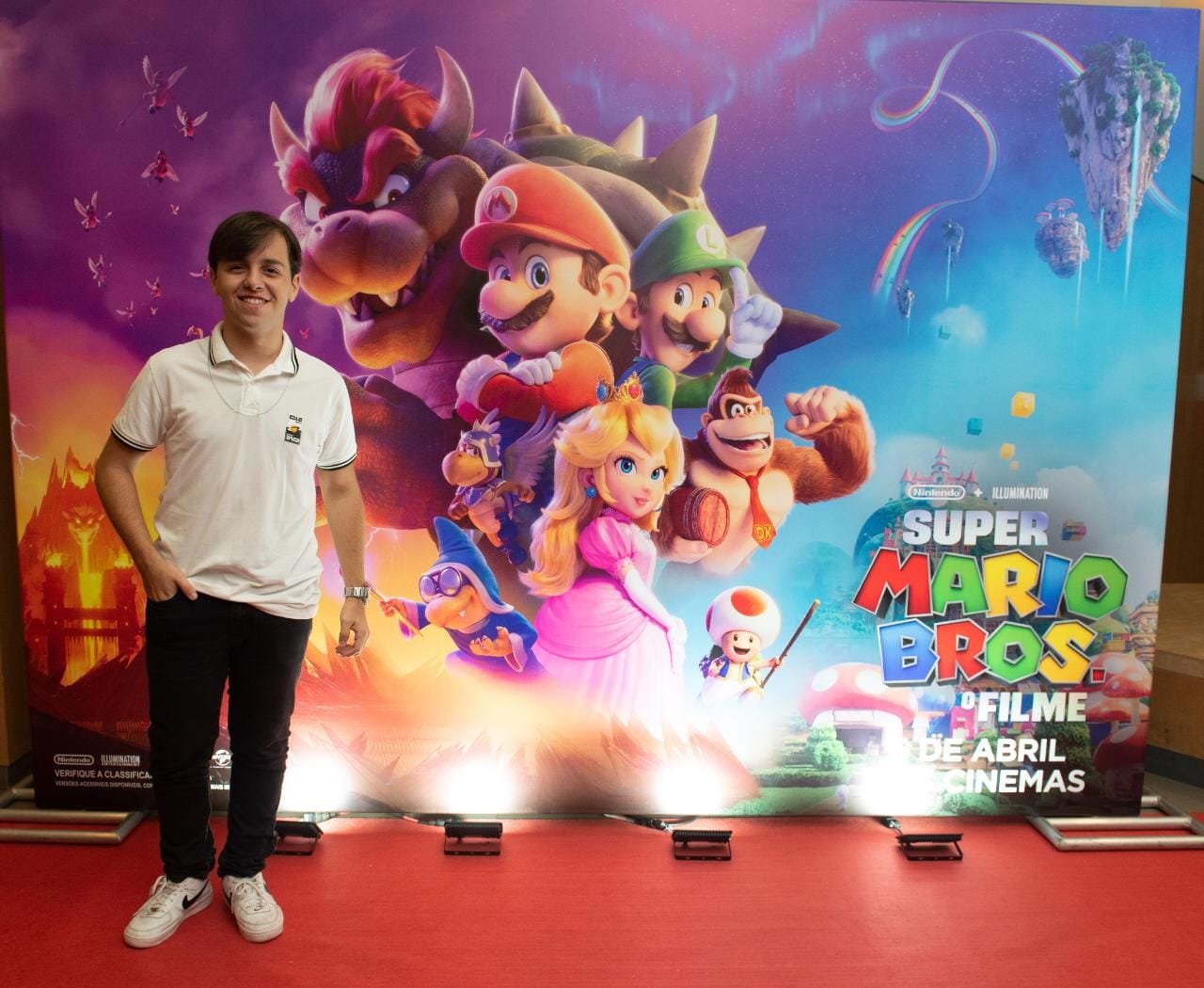 Pedrinho Mello prestigia pré-estreia de “Super Mário Bros, O filme”, no Rio