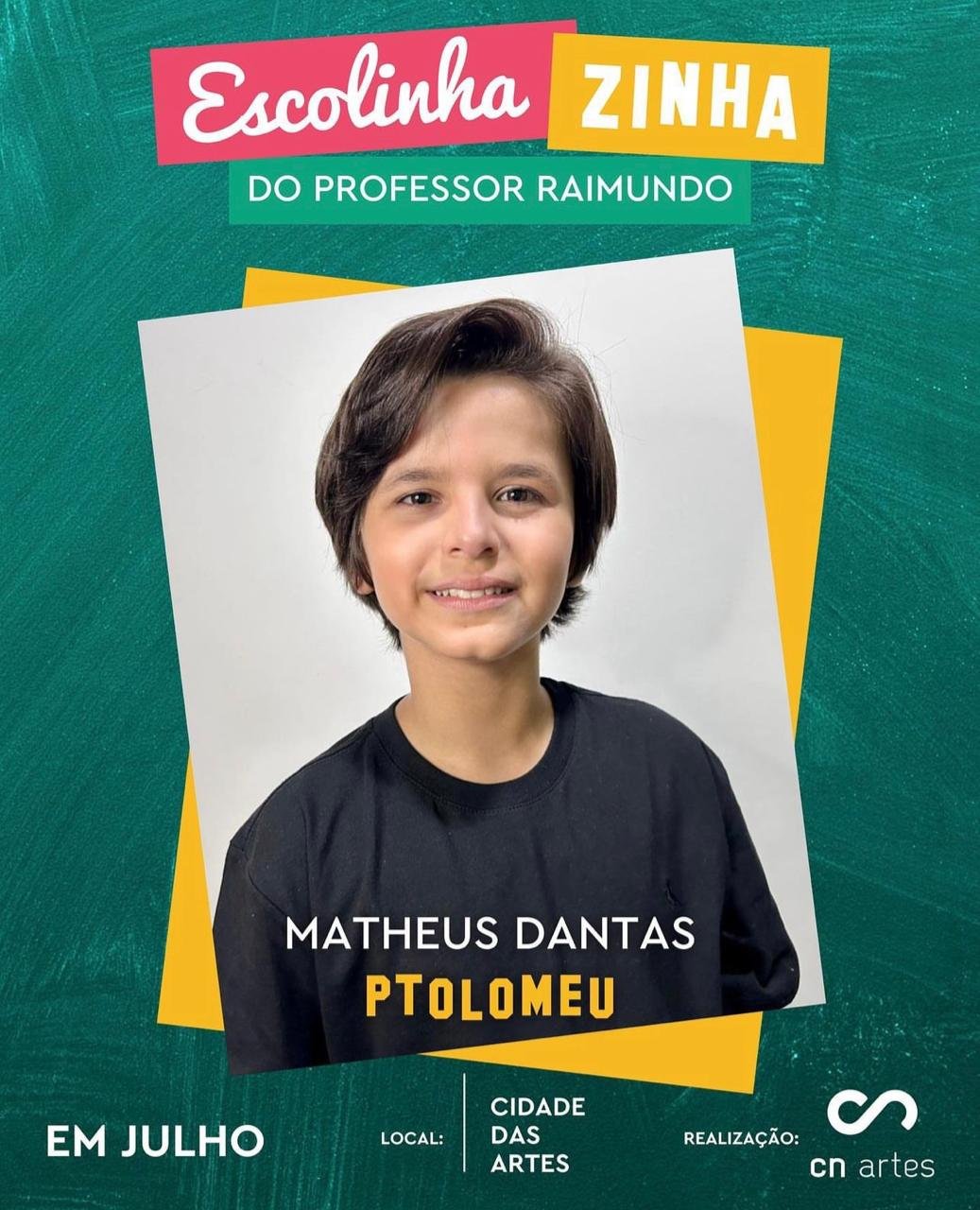 Novo Ptolomeu: Matheus Dantas Nos Palcos Da 'A Escolhinhazinha Do Professor Raimundo – O Musical' 2 Um Novo Pitlomeu: Matheus Dantas Volta Aos Palcos Em A Esolhinhazinha Do Professor Raimundo – O Musical, No Rio