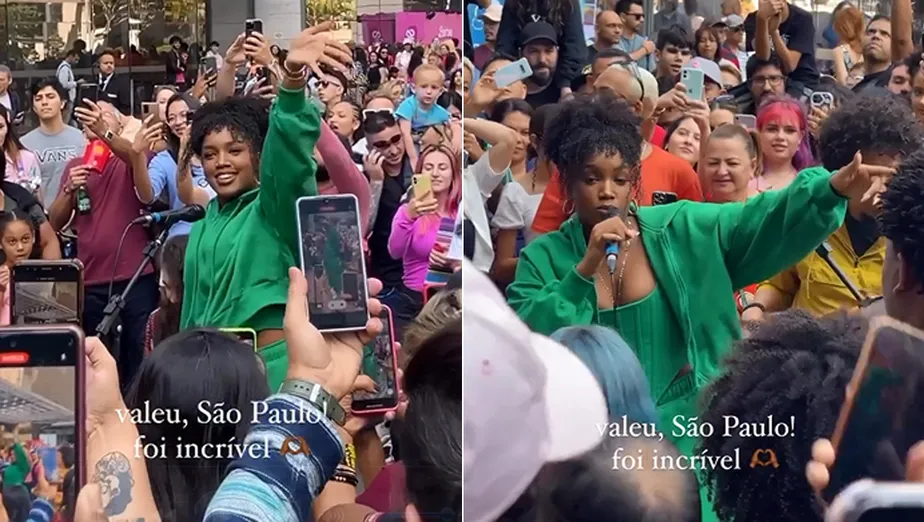 IZA reúne multidão com pocket show na Avenida Paulista