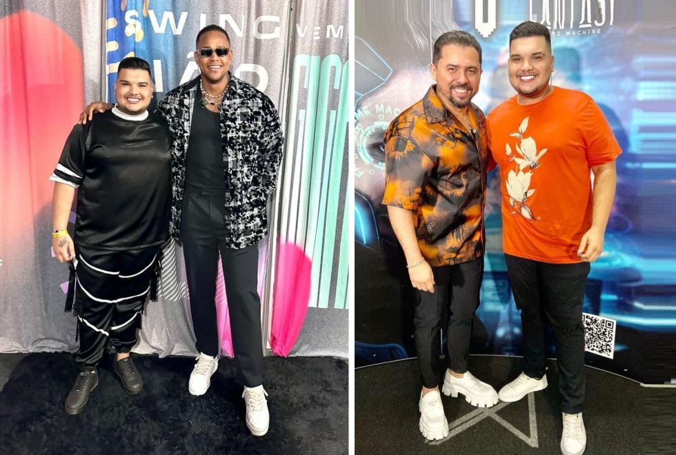 Influencer Heitor Ximenes Com Os Cantores Léo Santana E Xand Avião - Fotos: Acervo Pessoal