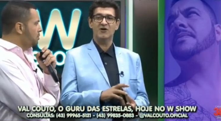 Val Couto, Considerado O Guru Das Estrelas, Previu A Morte Da Atriz Elizangela Do Amaral 2 Apresentador Welber Lima E O Tarologo Val Couto - Foto: Reprodução Tv