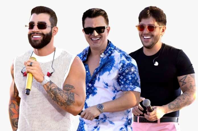 Gusttavo Lima com Hugo & Guilherme - Foto Divulgação