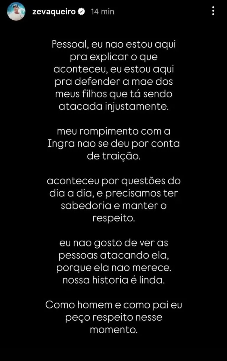 Ze Vaqueiro se manifesta e pede fim dos ataques contra