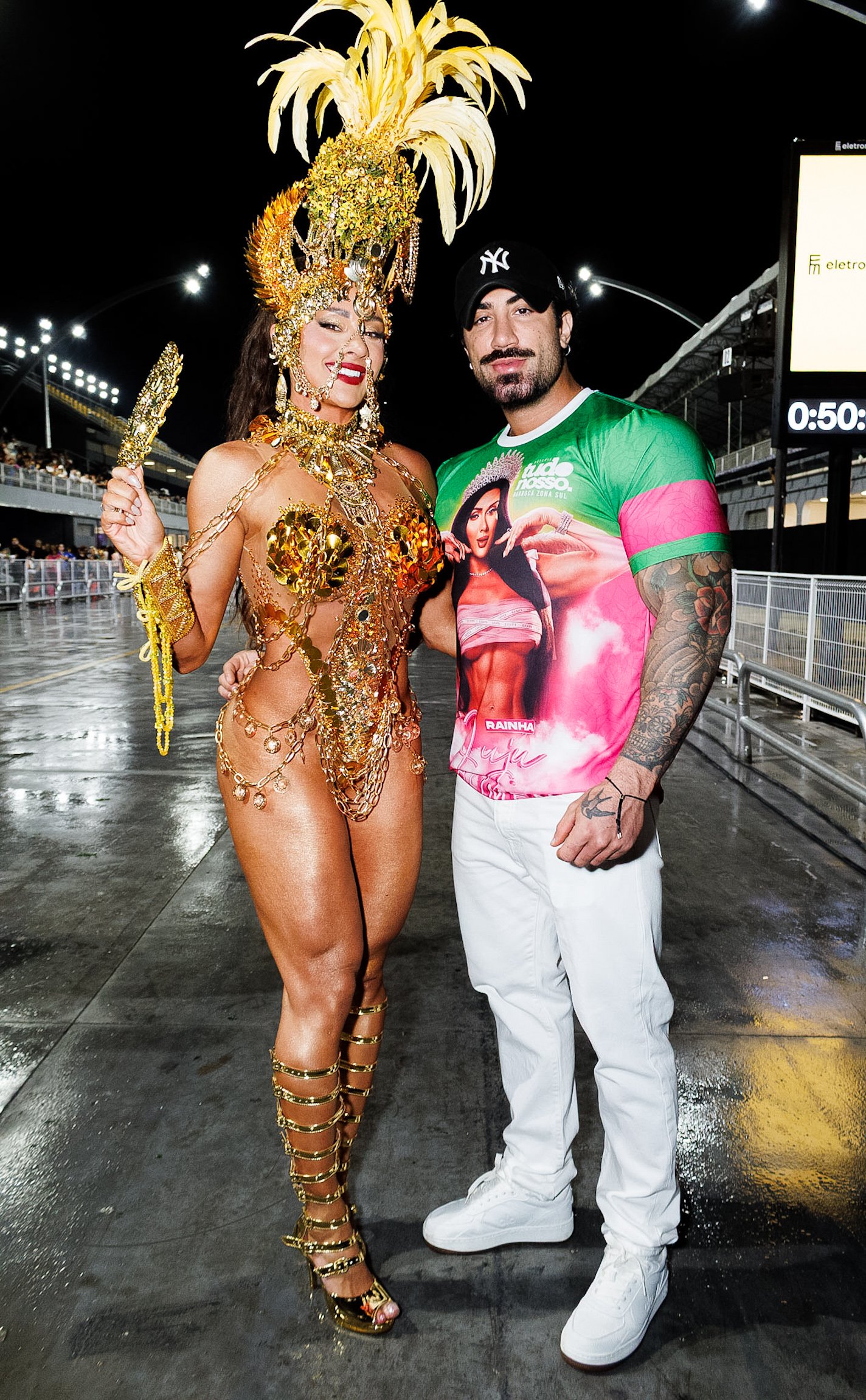 Juju Salimeni surge como Deusa de Ouro em ensaio técnico no Anhembi neste sábado - Foto Clayton Felizardo Brazil News